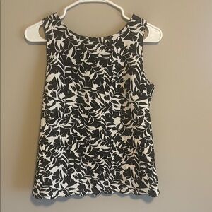 J. Crew Black and White Leaf Print Tank Top